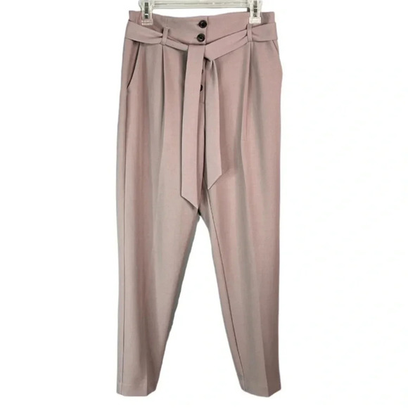 DYNAMITE Exposed Button Fly Tied Waist Dress Pants  Lilac Pink High Waist 6 - Picture 11 of 11